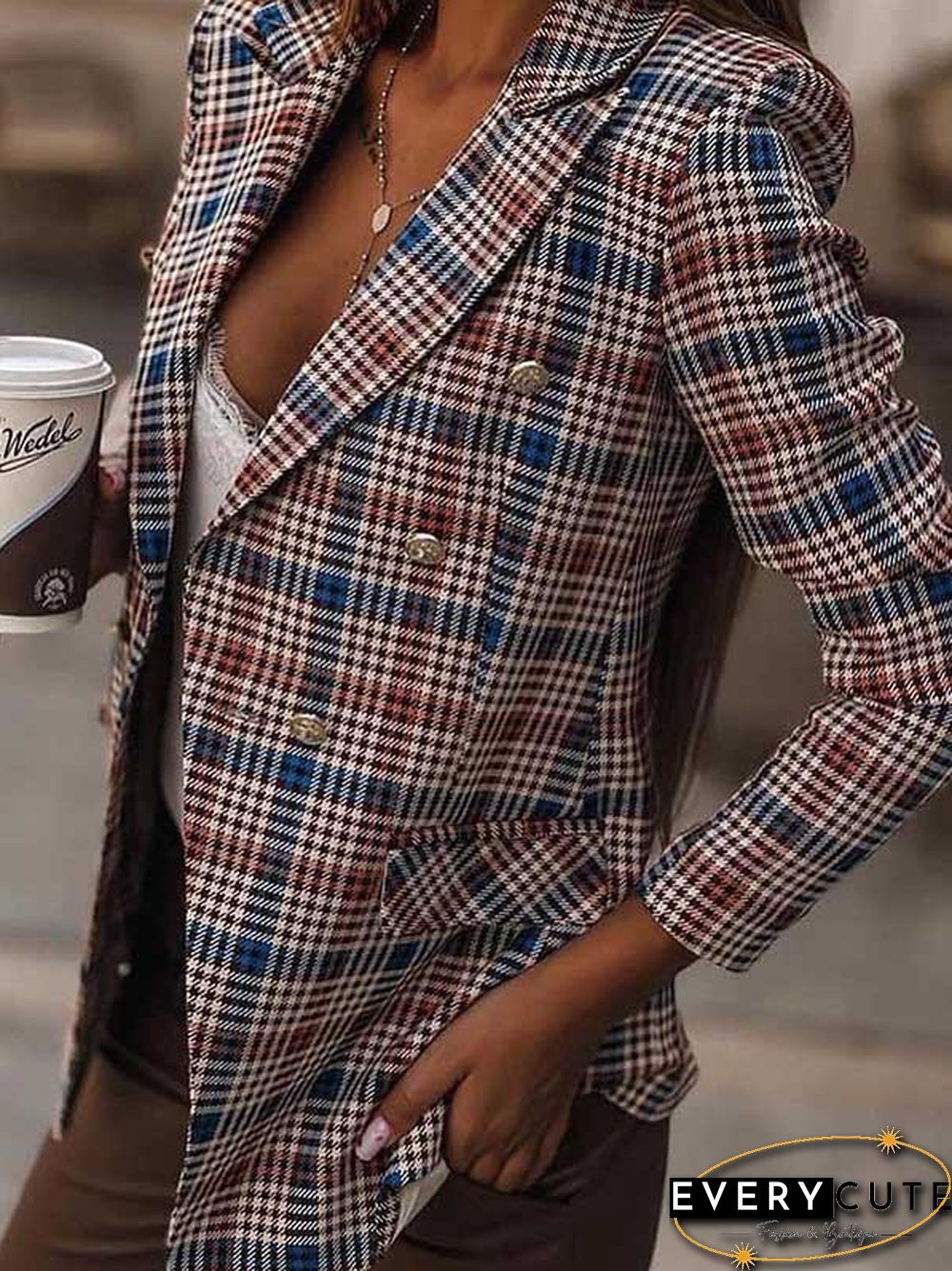 Plaid Casual Blazer