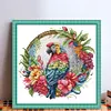 Parrot On A Wreath-14CT Stamped Cross Stitch 27*27cm/10.63*10.63in tapestrymarket