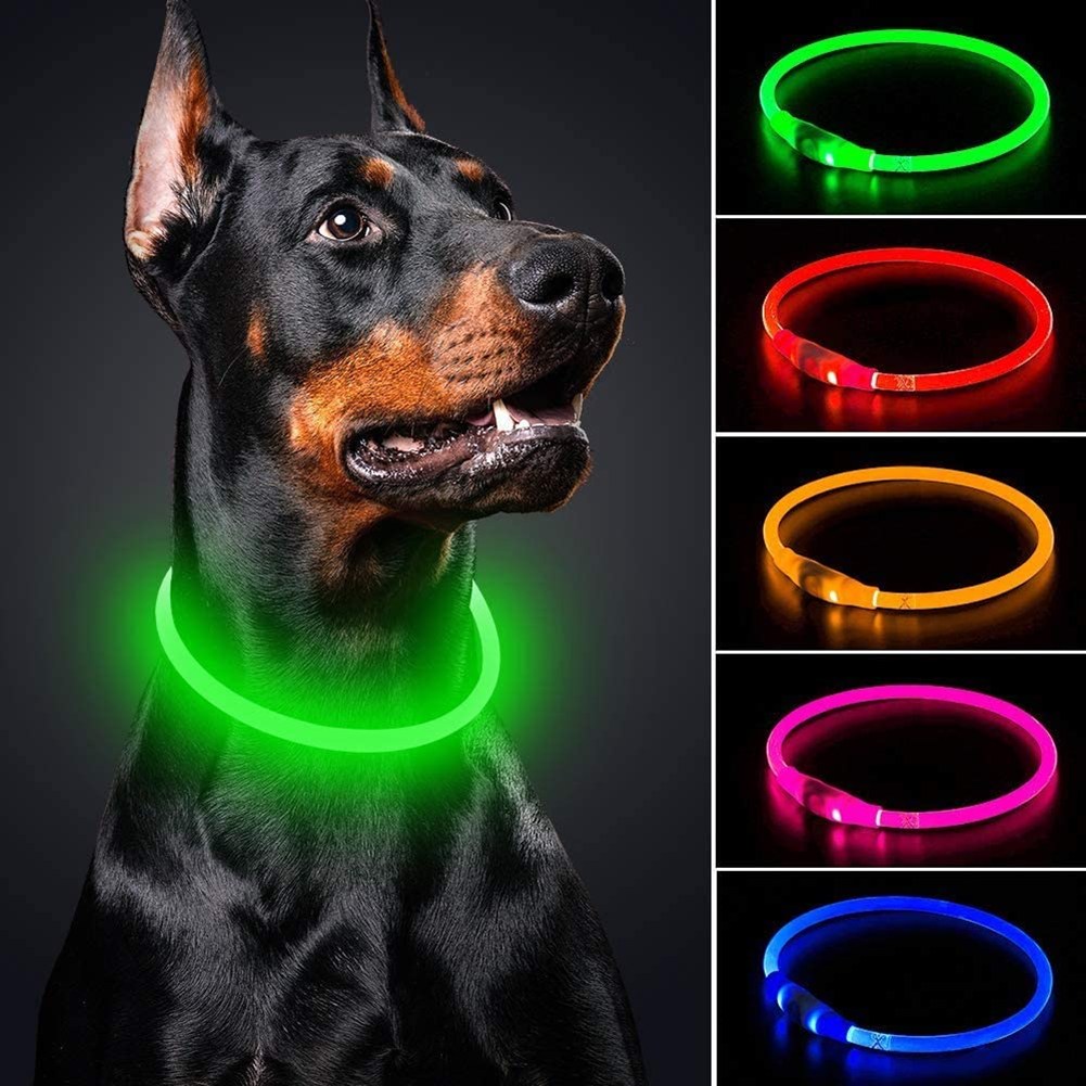 

USB Rechargeable LED Dog Collar, Green, 501 Original