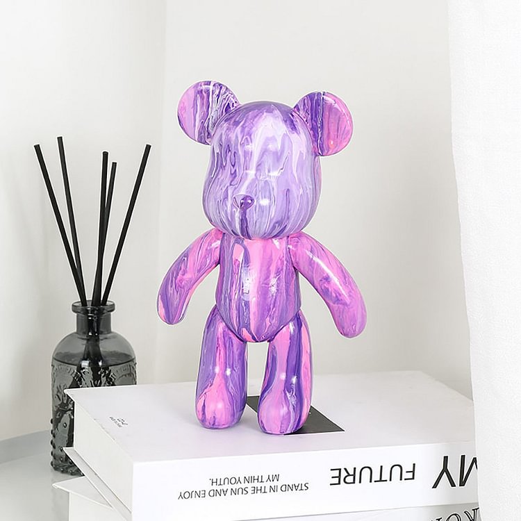 ToyTime DIY Fluid Bear Creative Ornaments Handmade Parent-child Toys Fluid Painting Home Bear Doll Fluid Bear Home Decor Toys Gift