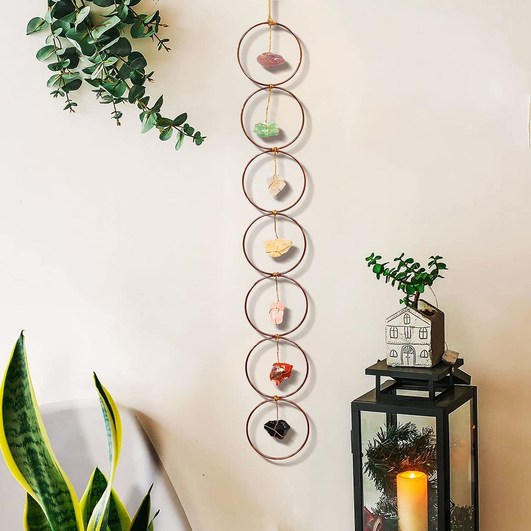 Raw Crystal 7 Chakra Gemstone Wall Decor