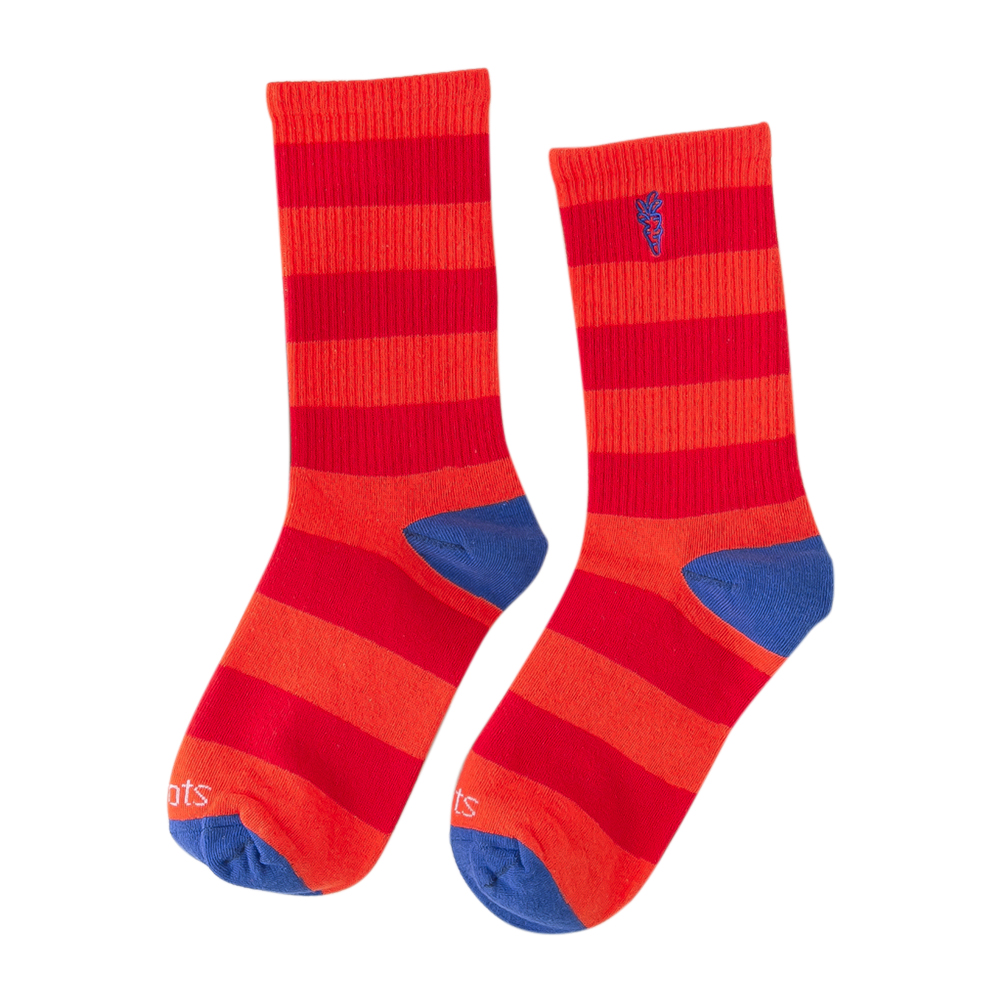 

Colorful Stripe Calf Length Socks Women Embroidery Pile Heap Socks -Red, 501 Original