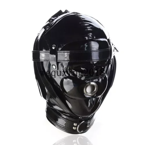 pornhint Pornhint Sexyy Black Wetlook Pvc Latex Binding Hood Masks Couples Flirts Slaver Game Libido