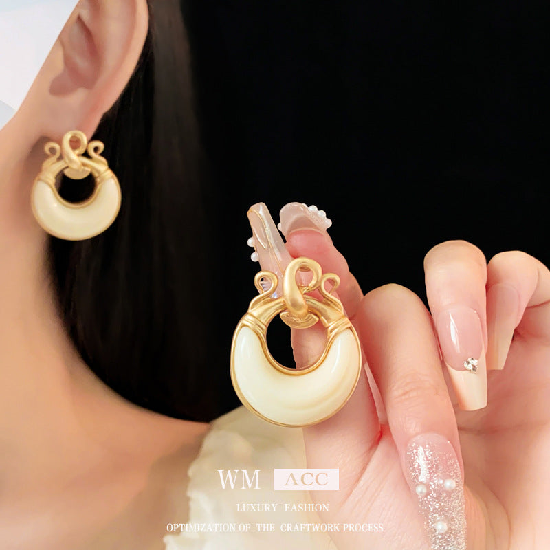 Medieval Round Geometric Alloy Electroplating Earrings