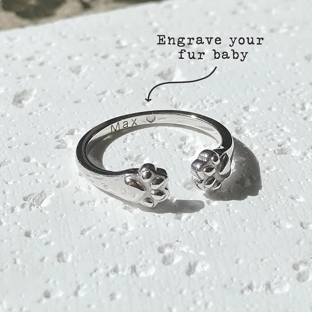 Personalized Paw Hug Ring
