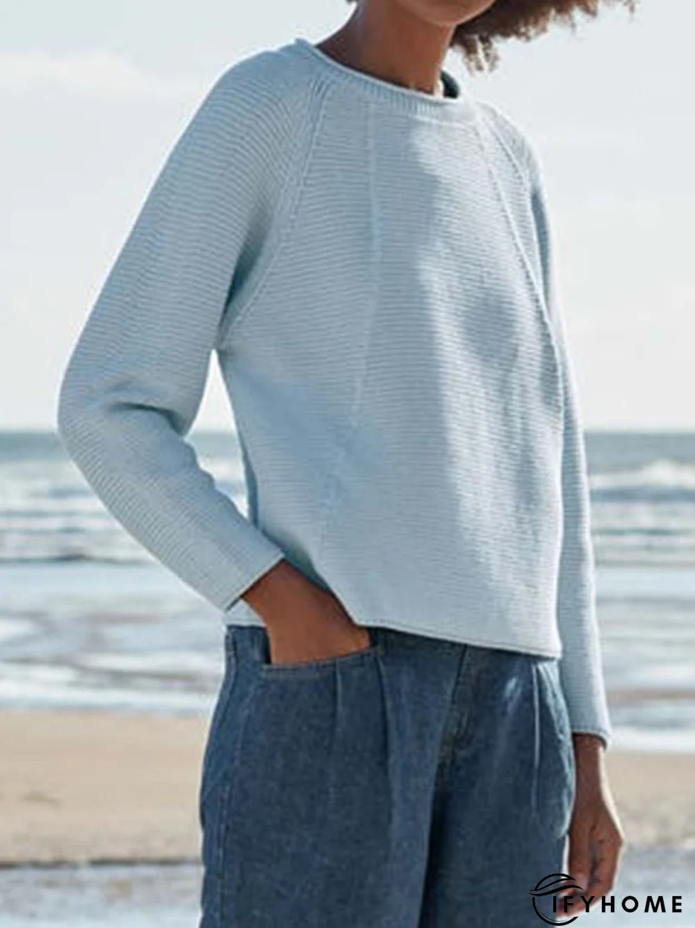 Wool/Knitting Raglan Sleeve Sweater | IFYHOME