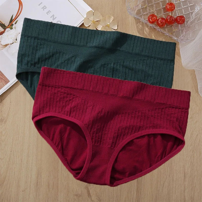 2PCS Panties Set Bodyshaper Panties Women's Underwear Sexy Briefs Female Underpants Seamless Pantys Intimates Lingerie 8 Colors