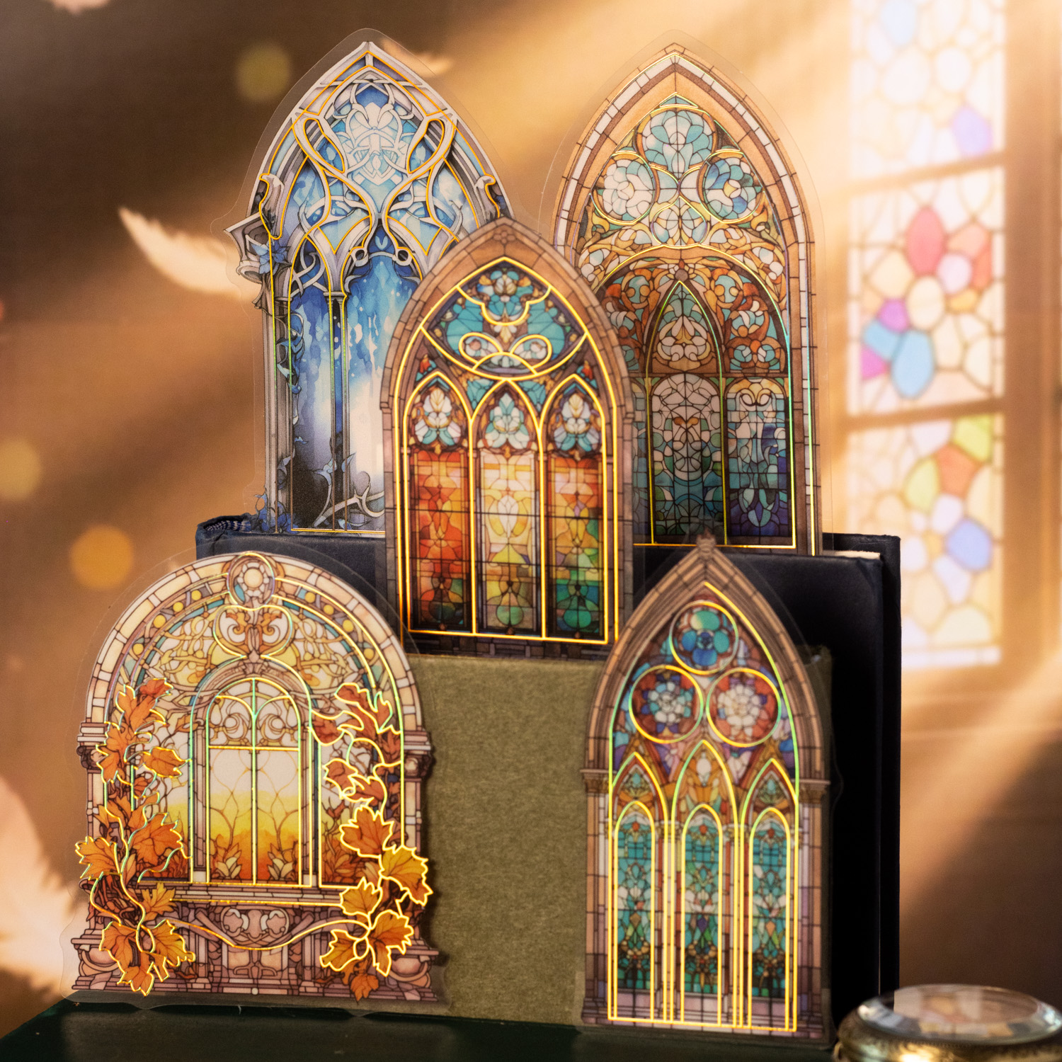 PET 스티커 - 드림 플라워 윈도우 시리즈 빈티지 바로크 윈도우