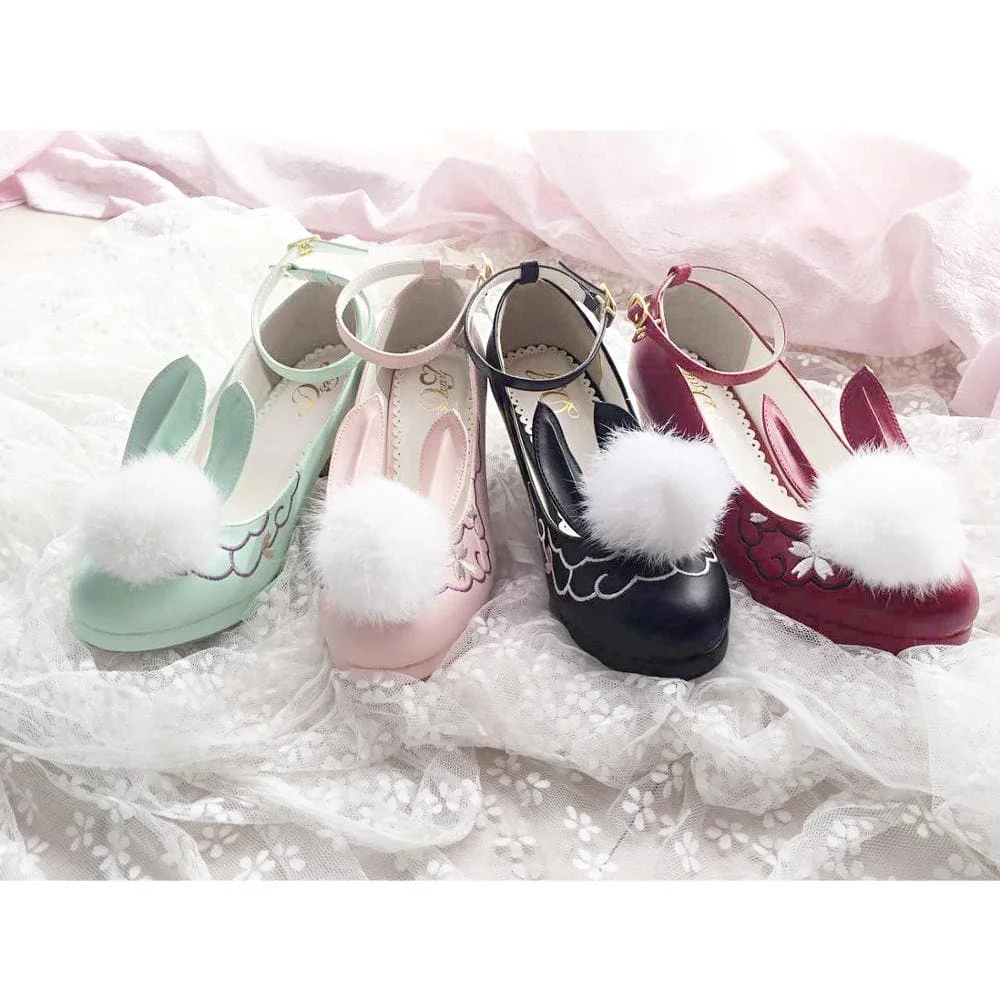 Lolita Bunny Pompom Rabbit Shoes S12882