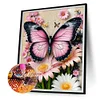 Schmetterling mit Blumen - Rundbohrer Diamantmalerei - 30*40cm