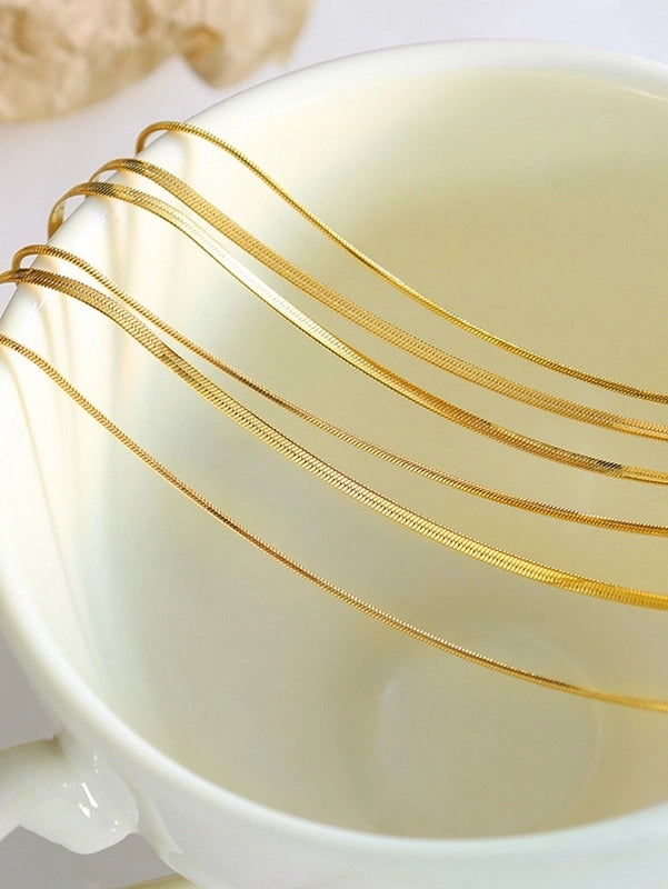 Retro Round Solid Color 304 Stainless Steel 18K Gold Plated Bracelets In Bulk