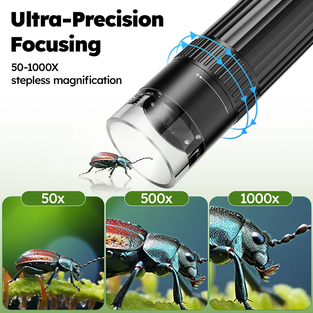 BEBANG 50X-1000X Handheld Microscopes, HD WiFi Digital Microscope with Adjustable Stand, Compatible with iPhone Android Mac Windows