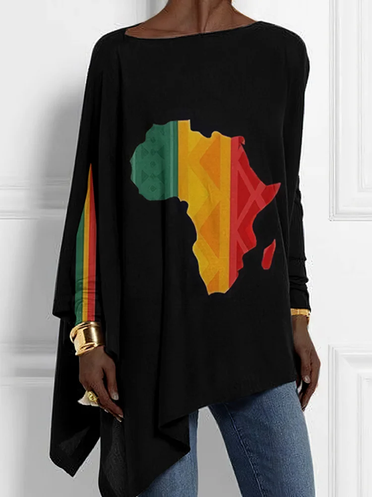 Africa Map Color Block T-Shirt