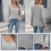 Gioiacombo&trade; Top in morbido pizzo a maniche lunghe lavorato a maglia da donna