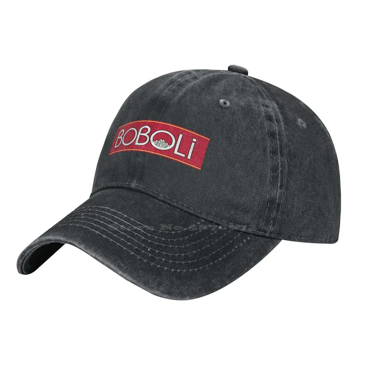 Boboli Pizza Logo Print Graphic Casual Denim cap Knitted hat Baseball cap