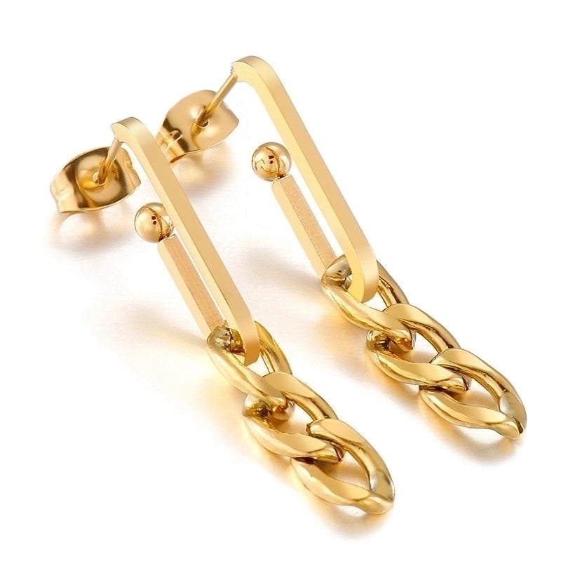 Fashion Geometric Plating Stainless Steel No Inlaid 18K Gold Plated Earrings
