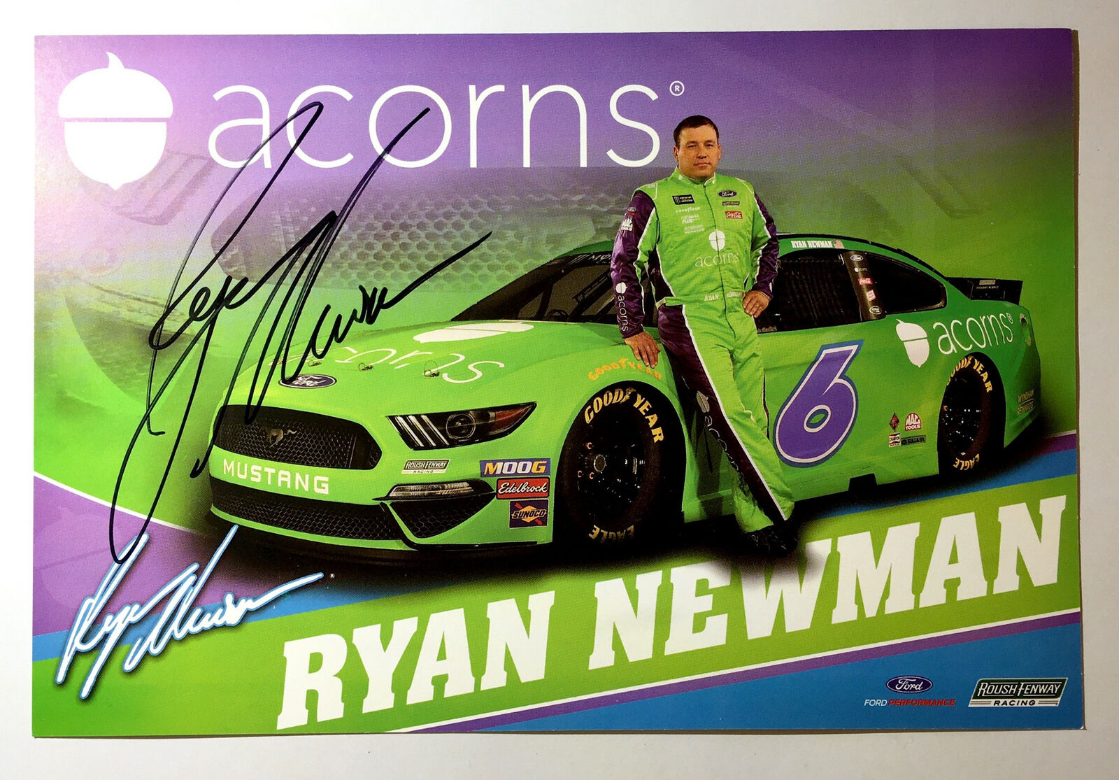 Ryan Newman Signed 6 x 9 Photo Poster painting Promo Hero Card Postcard NASCAR  Ship Auto