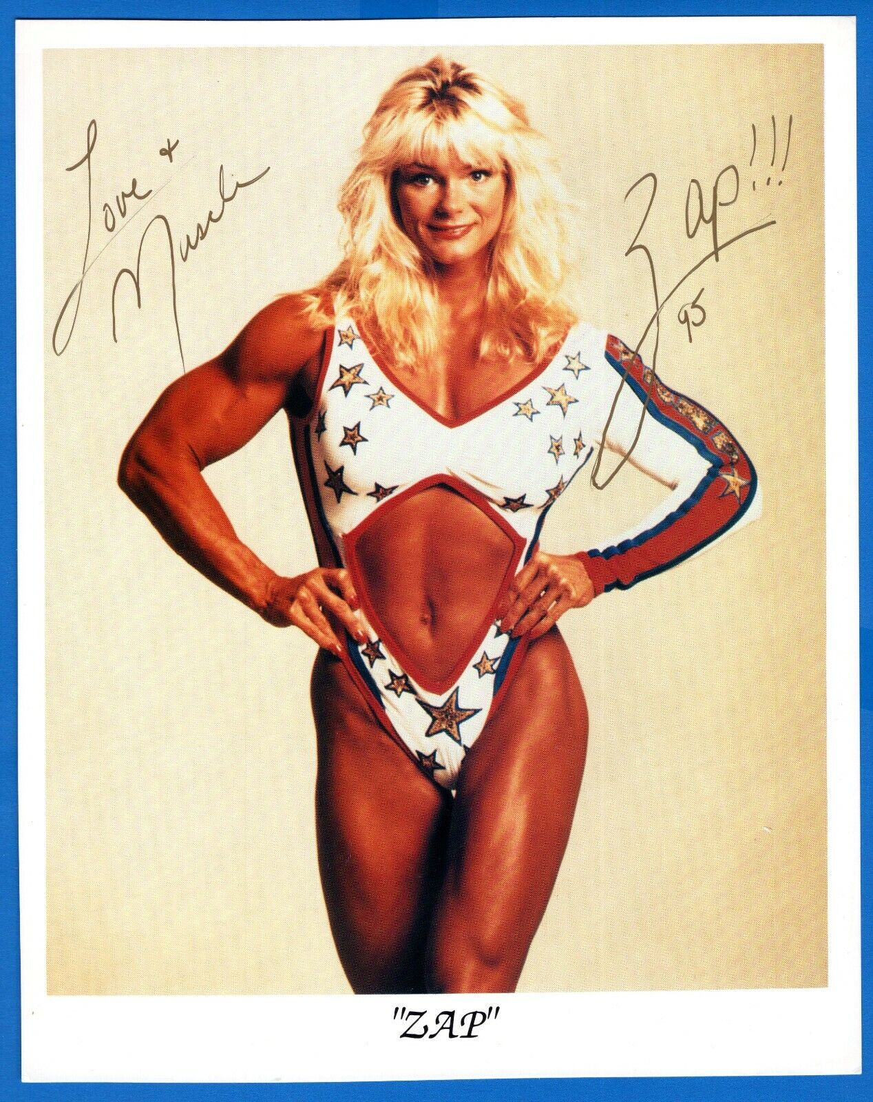 Raye Hollitt ZAP American Gladiator Hand Signed Autograph 8x10 Photo Poster painting