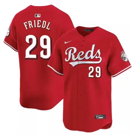 Men's Cincinnati Reds #29 TJ Friedl  Red Home Limited Player Jersey