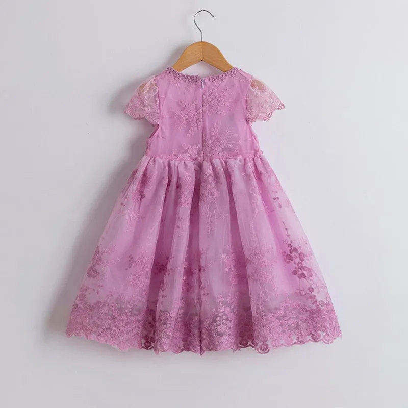 Winter Girls Dress 2021 Girls Clothes Princess Party Dress Backless Lace Tutu Layered Dress Elegant Ceremony Teenage Costume