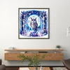 Owl On Gemstone Under Moonlit Night-Full Embroidery 3 Strands 11CT Stamped Cross Stitch-40*40CM