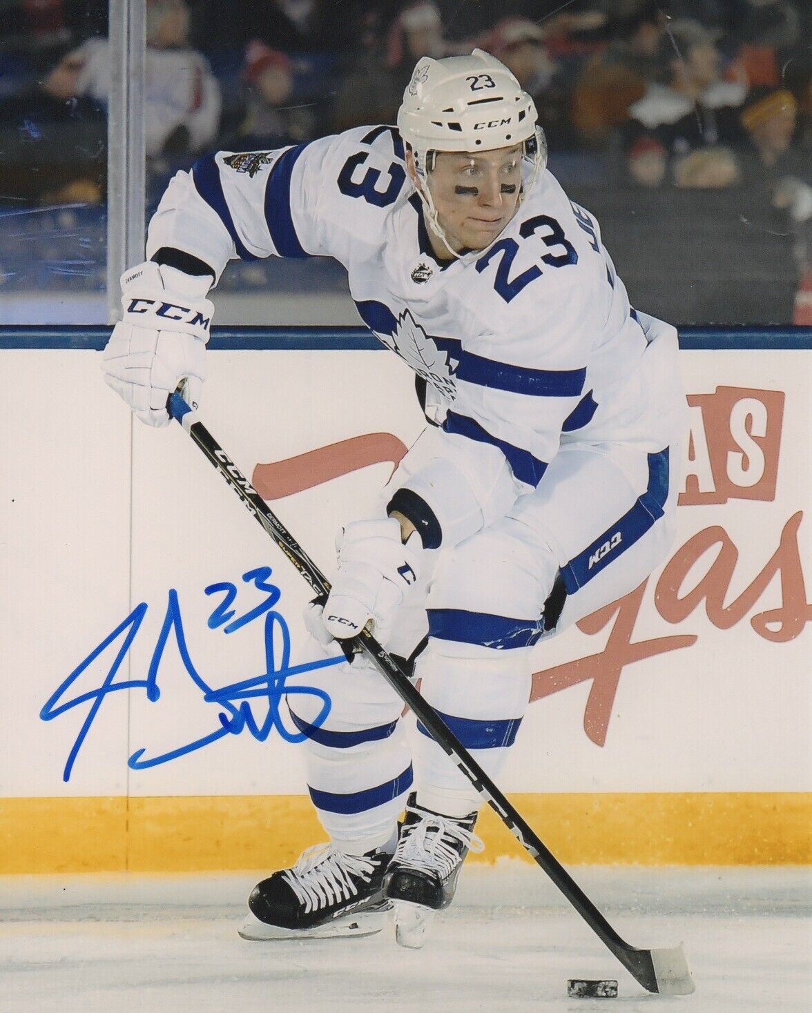 Toronto Maple Leafs Travis Dermott Signed Autographed 8x10 NHL Photo Poster painting COA #7