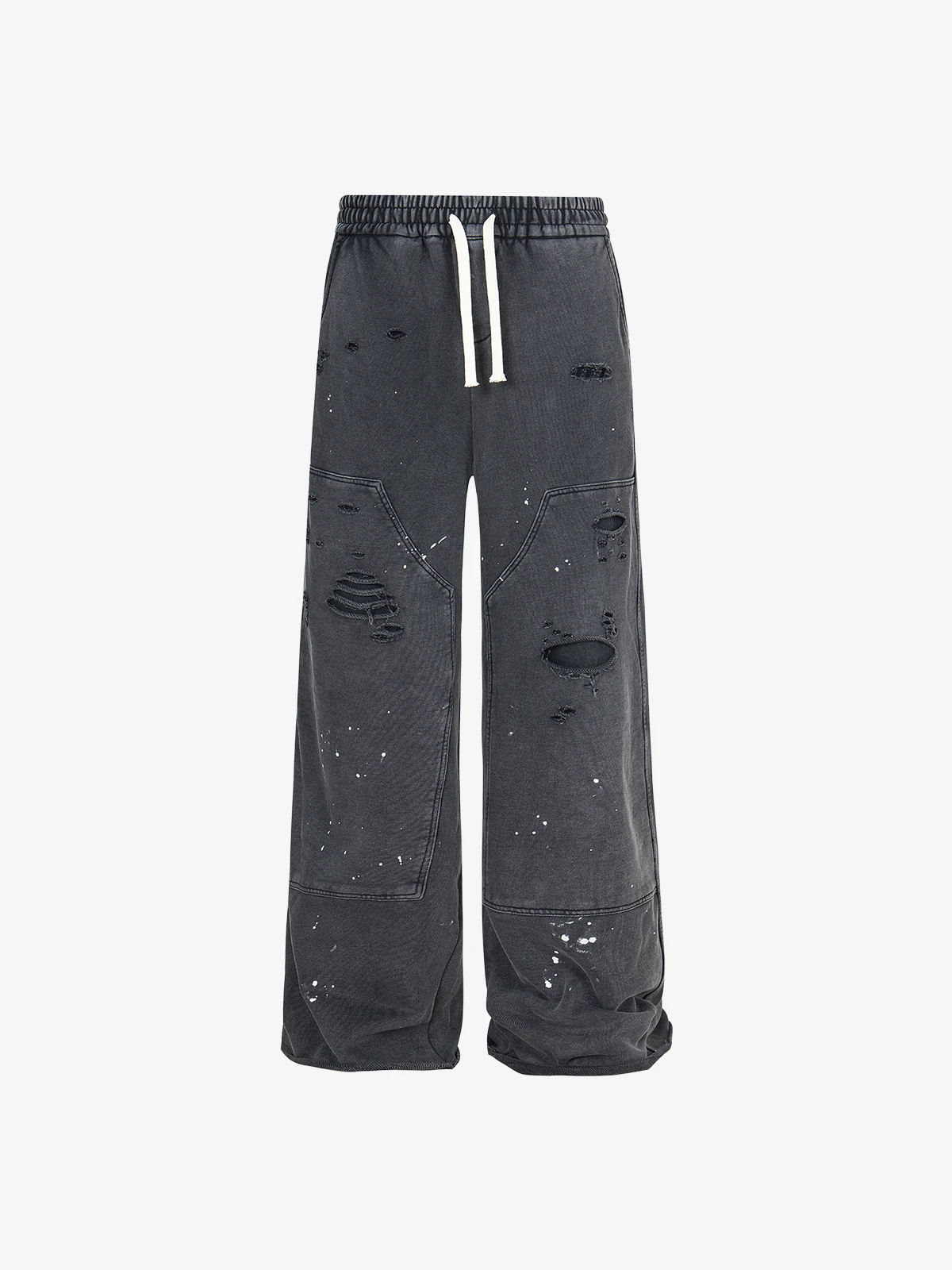 Act Chic Paint Splatter Washed Distressed Sweatpants Front
