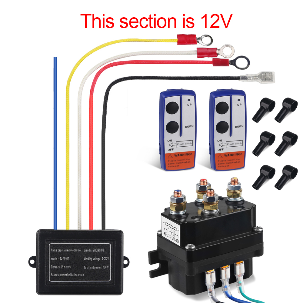 12V 250A Solenoid Relay Contactor Winch Rocker Switch Thumb Relay Contactor Winch Rocker Switch Combination Kit For ATV UTV