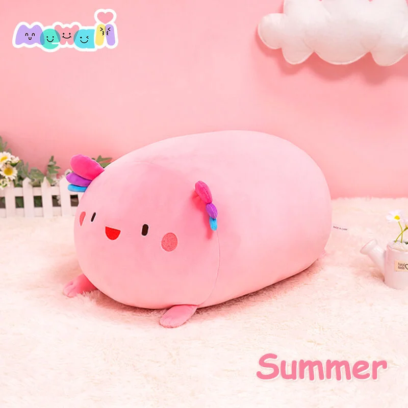 Mewaii® Fluffffy Family Pink Axolotl Stuffed Animal Kawaii Plush Pillow Squishy Toy