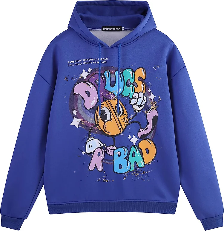 Novelty Hoodie Drugs R Bad Cartoon Graphic Hooded