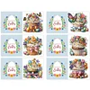 6Pcs Diamond Painting Cake Diamond Painting Greeting Card for Adults Beginners