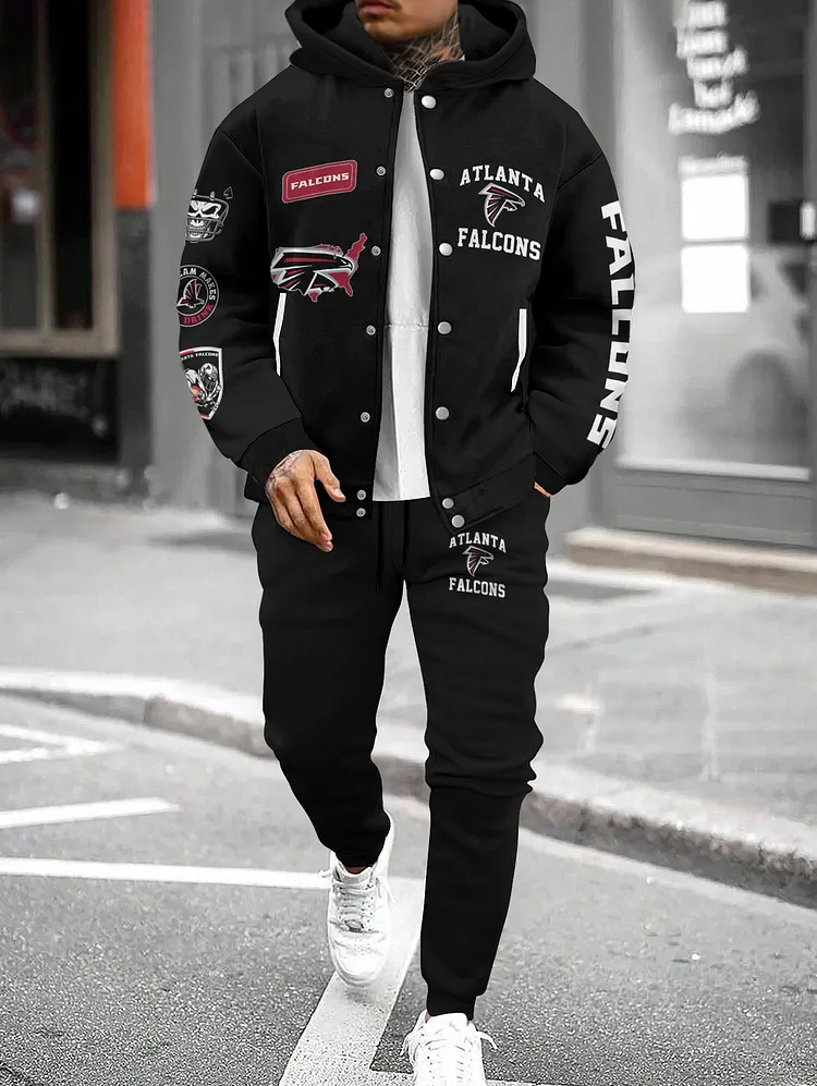 Atlanta Falcons 2026  New Design Hooded Jacket With Drawstring Waistband Joggers 2pcs Set