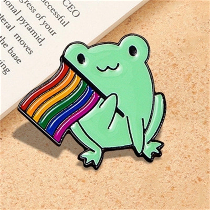 Cartoon Style Cute Frog Alloy Stoving Varnish Unisex Brooches