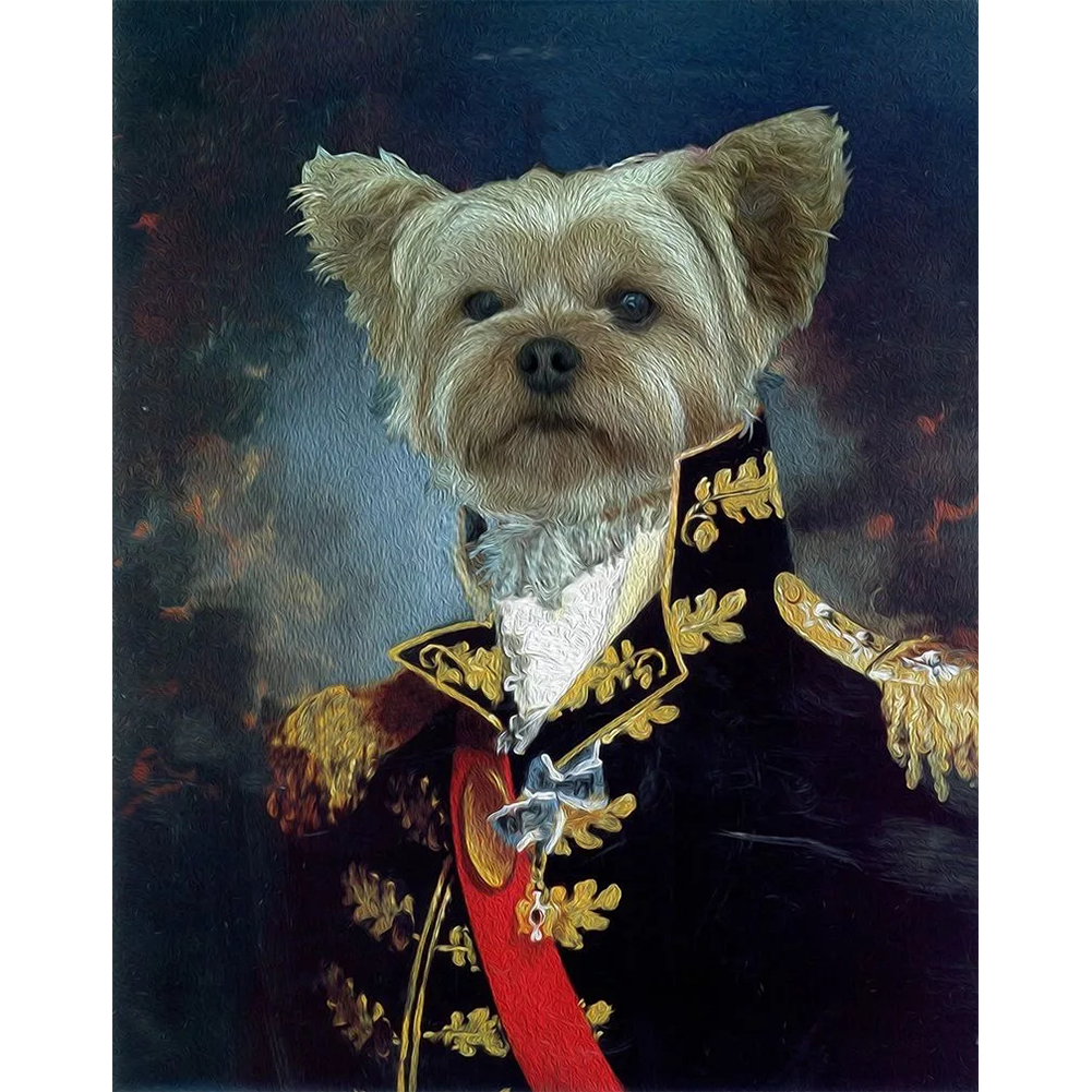

30*40CM - Round Drill Diamond Painting - Royal Pet Dog, 501 Original