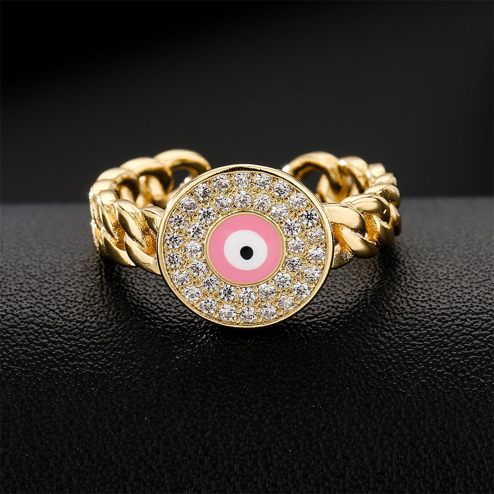 IG Style Women Geometric Copper Inlay Rings