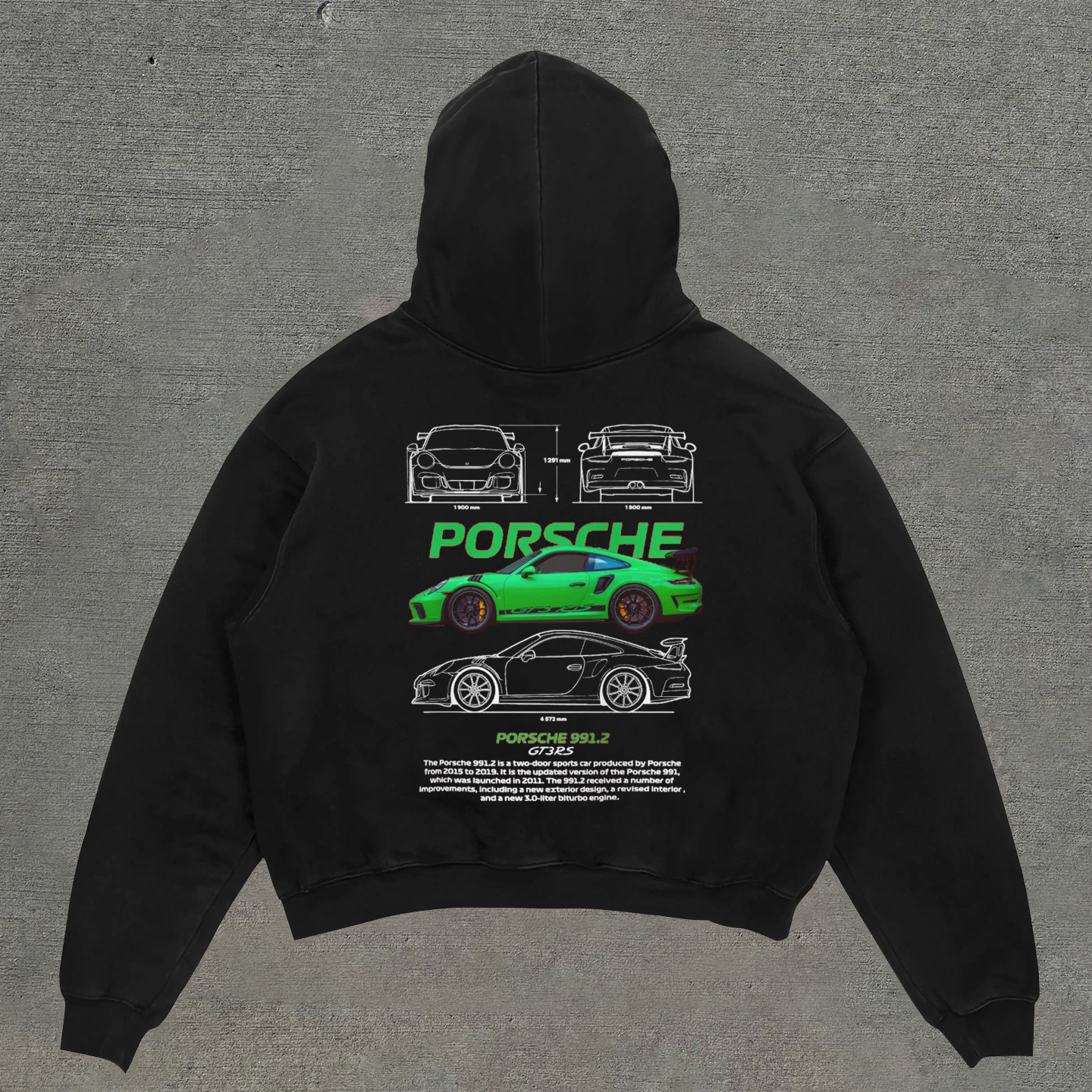 Casual personalized racing pattern long-sleeved hoodie