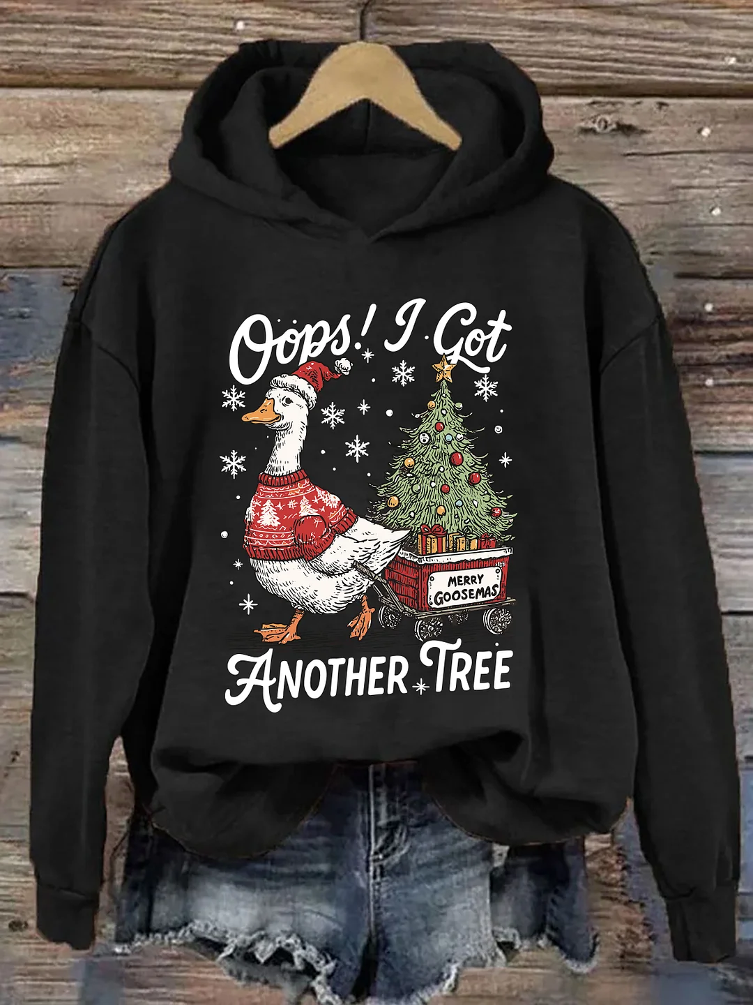 Oops I Got Another Tree Funny Christmas Goose Hoodie