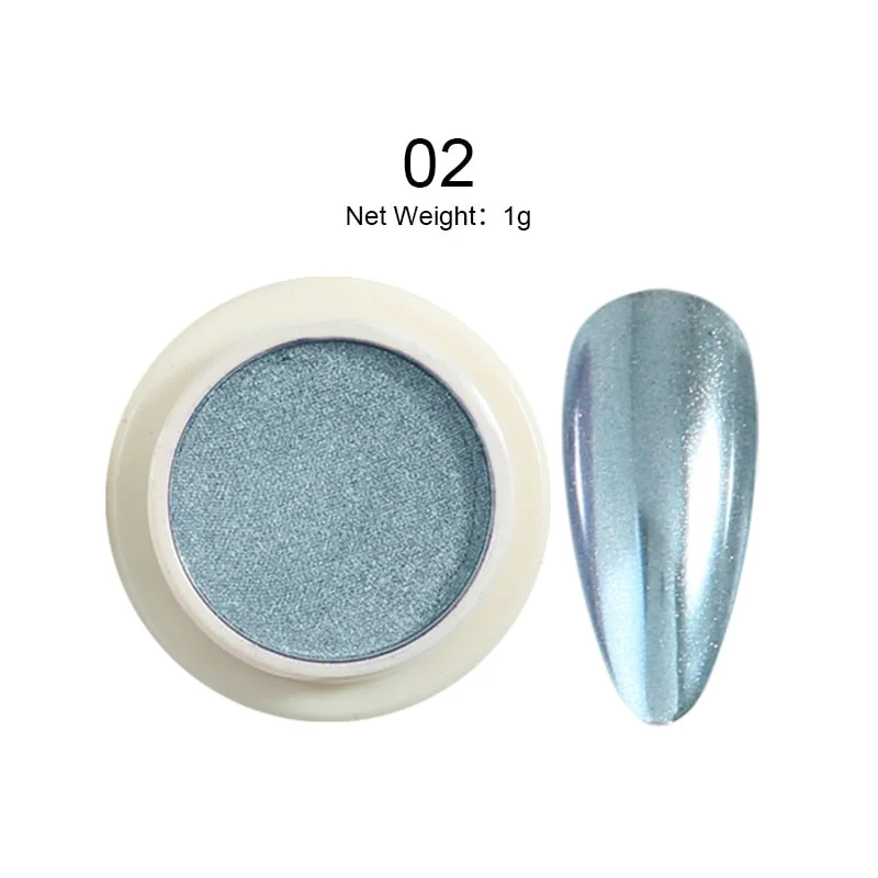 1 Box Solid Mirror Nail Glitters Powder Dust for Metal Nail Art Nail Powder Chrome Pigment DIY Nail Art Decorations