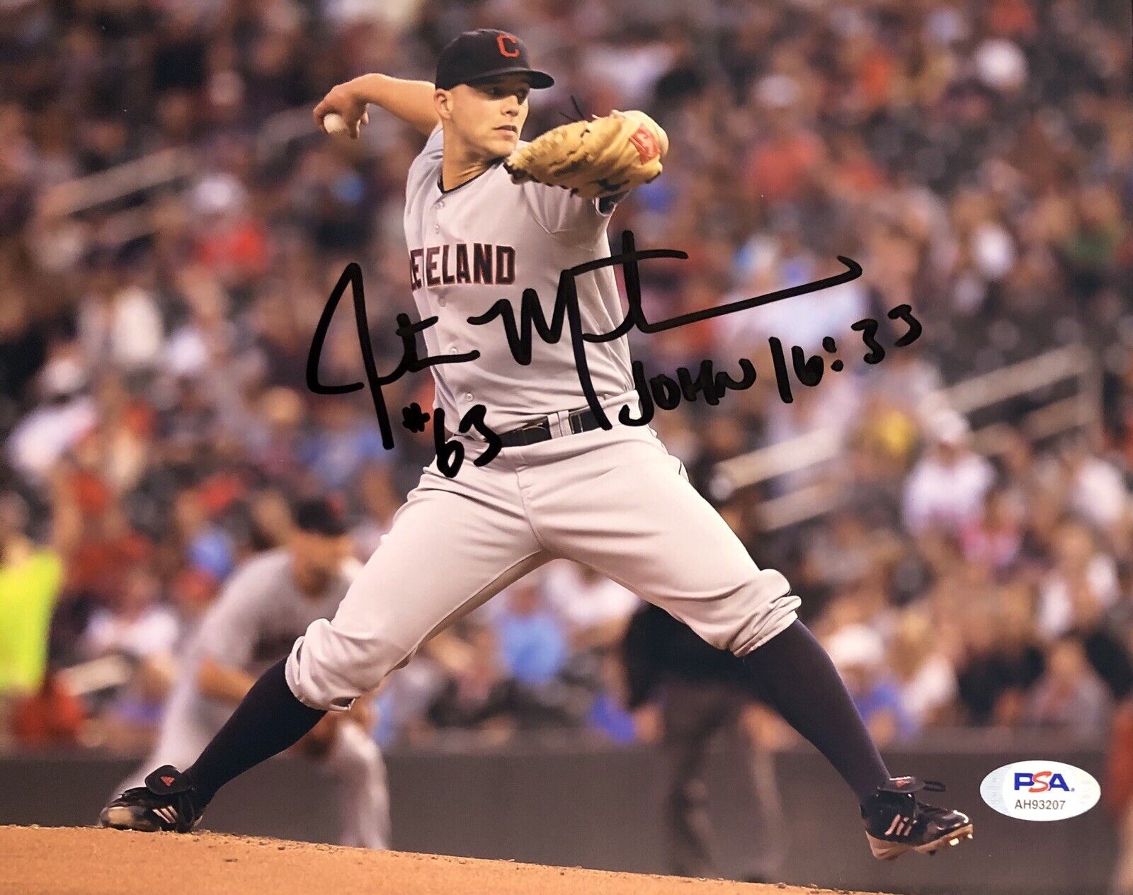 Justin Masterson Signed Autographed Cleveland Indians 8x10 Photo Poster painting Psa/Dna