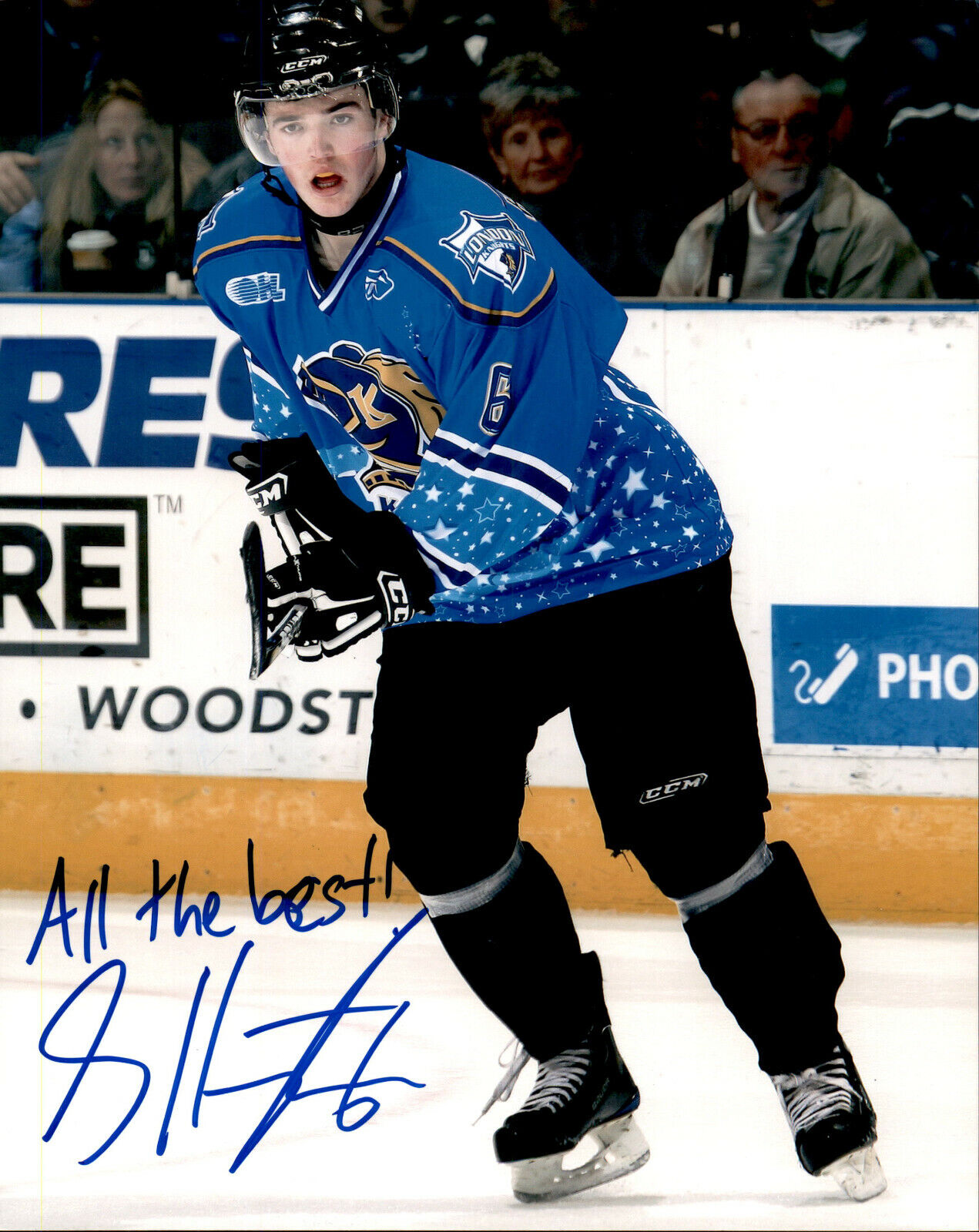 Scott Harrington SIGNED 8x10 Photo Poster painting LONDON KNIGHTS / COLUMBUS BLUE JACKETS