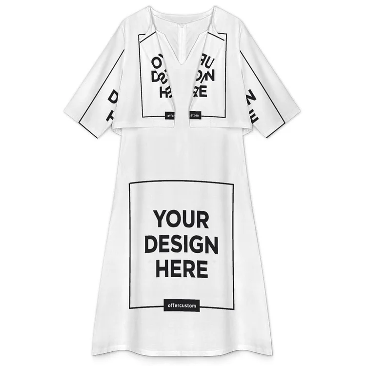 Personalized Design  Collar Skirt Two-piece Set Full Print
