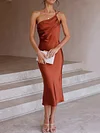 Solid Color One-Shoulder Backless Sexy Slim Midi Dress