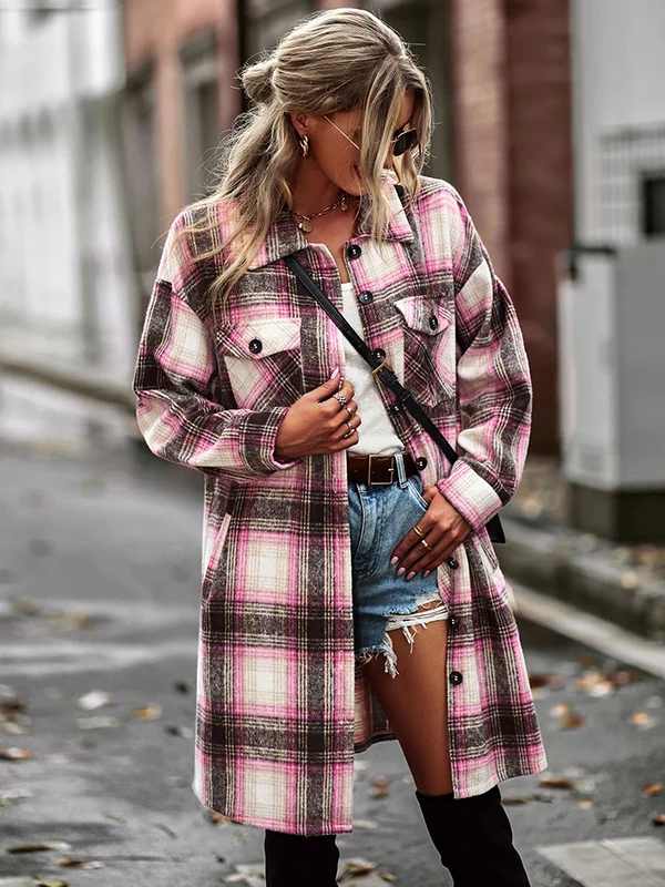 Casual Loose Plaid Coat