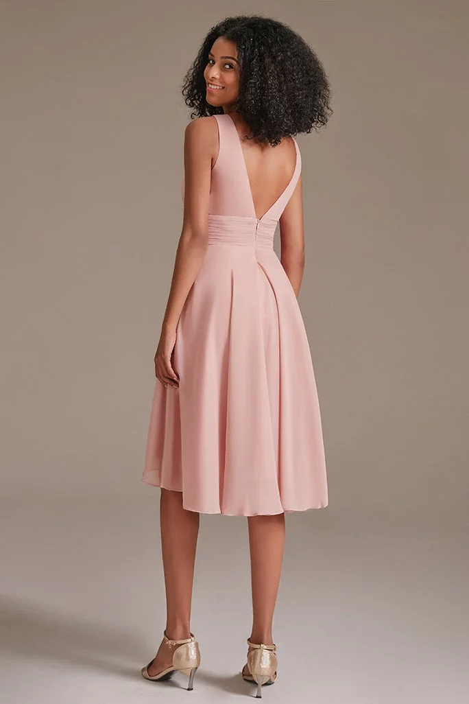 Miabel Sleeveless Dusty Pink Short Bridesmaid Dress Miabel Sleeveless Dusty Pink Short Bridesmaid Dress