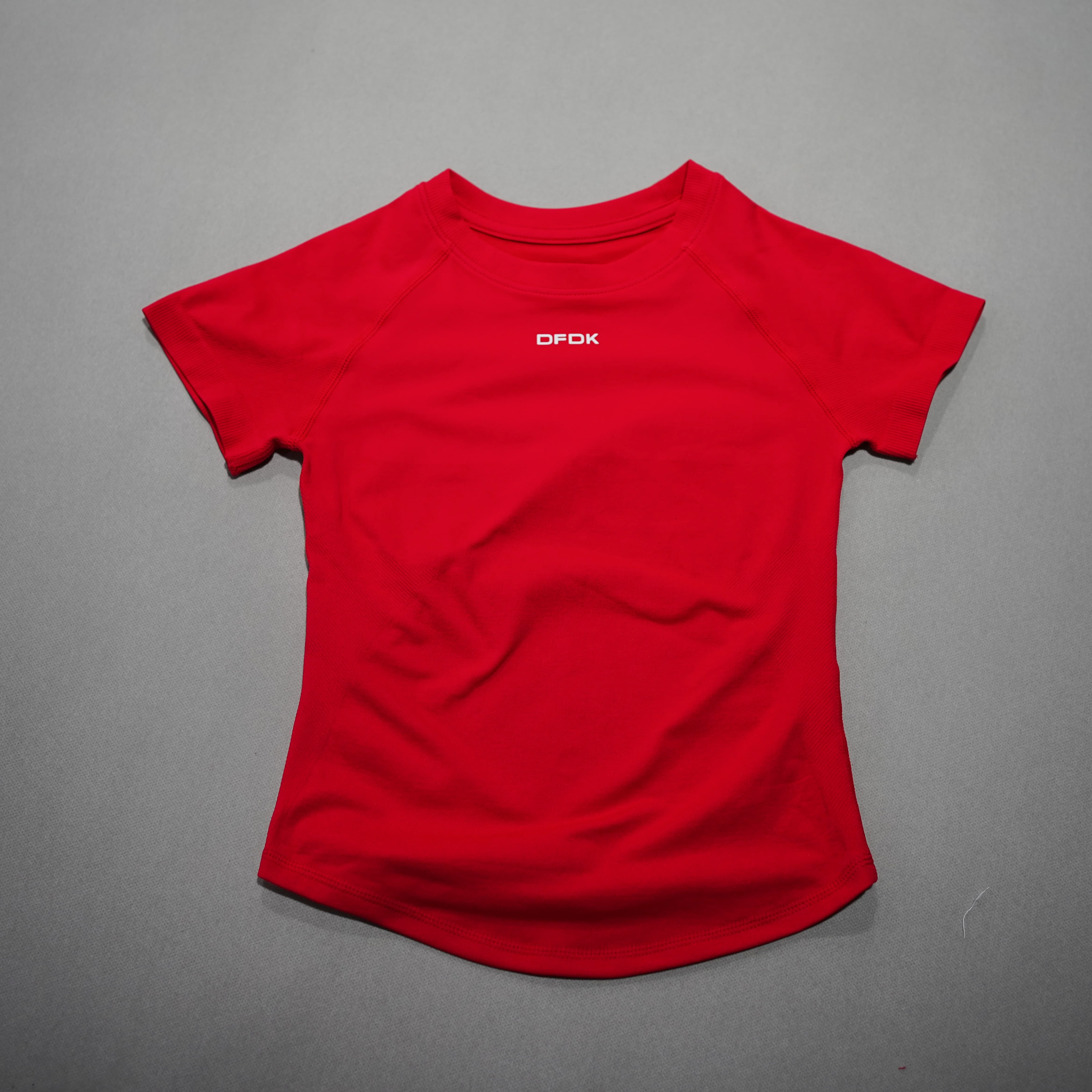 DFDK Women Breathable Sports T Shirt Short Sleeve Round Neck Elastic Casual Tops For Gym Yoga Running Fitness