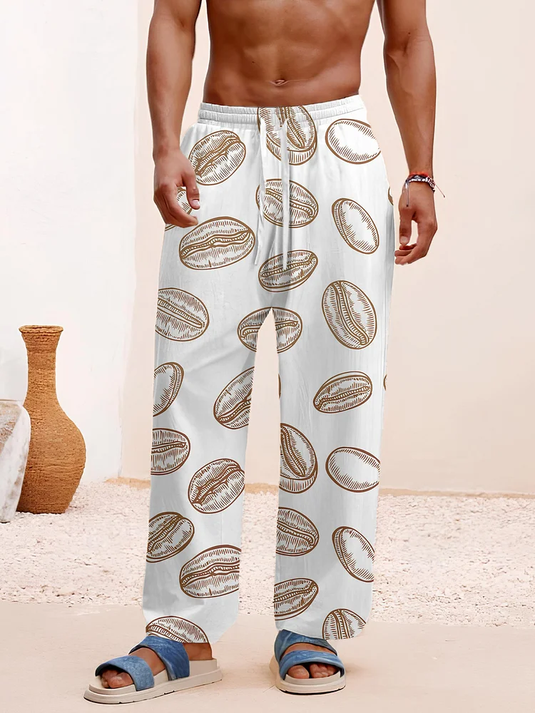 Men's Coffee Beans Art Print Casual Casual Pants