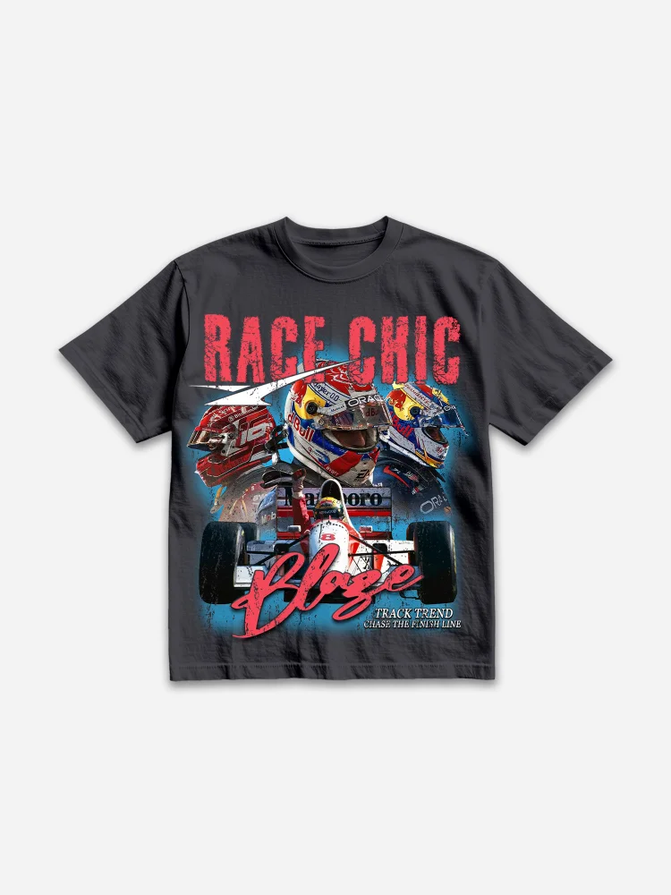 Racing Racechic Print Cotton T-shirt