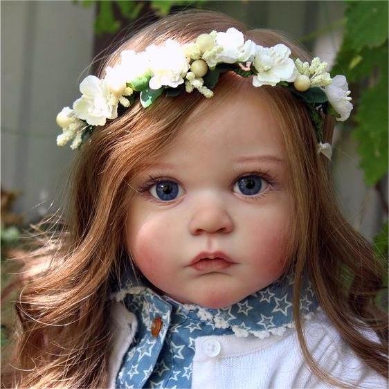 [New!]Large Size Reborn Toddlers Baby Doll 20 " Super Lifelike Handmade Awake Reborn Girl Doll Ingrid Minibabydolls® Minibabydolls®