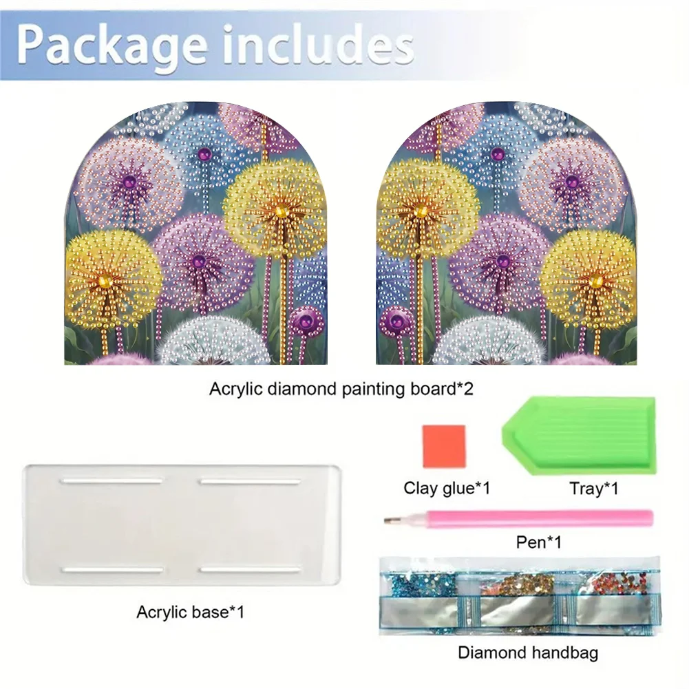 DIY Dandelion Acrylic Diamond Painting Napkin Rack Diamond Art Paper Towel Holder