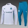2024/2025 Olympique de Marseille Half-Pull Training Suit White Football Jersey 1:1 Thai Quality